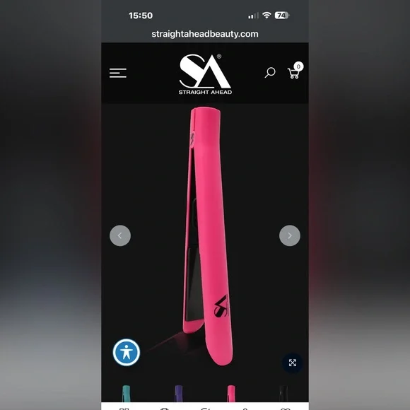 Straight Ahead Beauty NEO Pink Flat Iron Hair Straightener - Picture 1 of 7